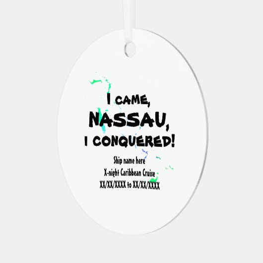 ナッサウ・ヴィヴィムス・カリブ。クルーズソカコールズ メタルオーナメント (正面左)