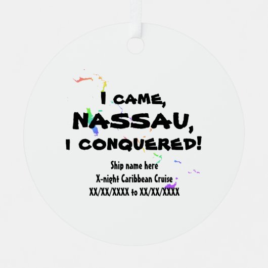 ナッサウ・ヴィヴィムス・カリブ。巡回熱帯スペクトル メタルオーナメント (正面)