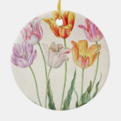 「ナッサウFlorilegium」のからのチューリップ、(w/c papeで セラミックオーナメント (裏面)