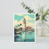 ナッサバハマアートヴィンテージトラベルイラストレーション ポストカード (スタンド正面)