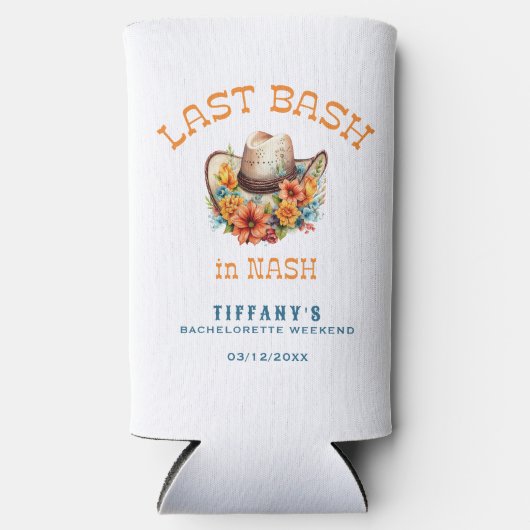 ナッシュでの最後のバッシュ カウガール独身最後の夜 スリム缶クーラー (正面)