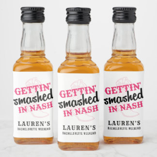 ナッシュのバチェロレッテミニボトルラベルを粉砕 リキュールボトルラベル