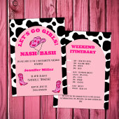 ナッシュバッシュ女性のカーボーイピンクバチェロレッテガールズウィークエンド 招待状