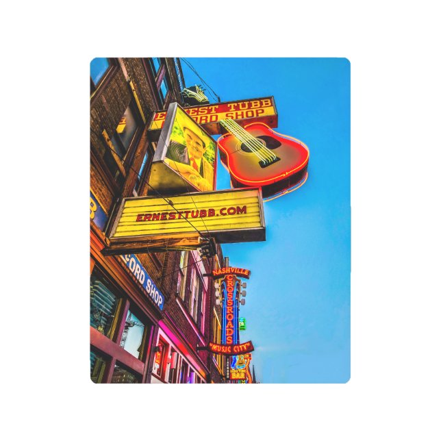 ナッシュビルのより低いブロードウェイの金属の壁の芸術 メタルプリント (正面)