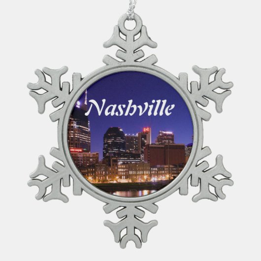 ナッシュビルのオーナメント スノーフレークピューターオーナメント (正面)