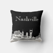 ナッシュビルのスカイラインのシルエットの前部X線の背部 クッション (裏面)