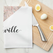 ナッシュビルのハートの地図 キッチンタオル (四つ折り)