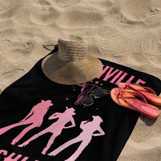 ナッシュビルのバチェロレッテパーティ　最後の祭典　ナッシュカウガール ビーチタオル