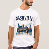 ナッシュビルのミュージックシティ精神 Tシャツ (正面)
