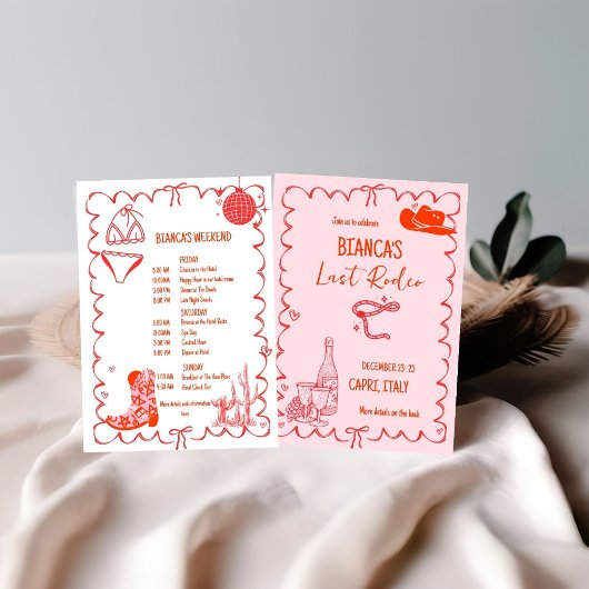 ナッシュビルのラストロデオ・バチェロレッテ・ウィークエンド・パーティー 招待状