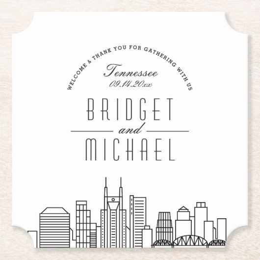 ナッシュビルの愛 |シティスカイラインへようこそ ペーパーコースター (正面)