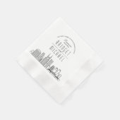 ナッシュビルの愛 |デコモダンシティスカイライン 縁ありカクテルナプキン (角)