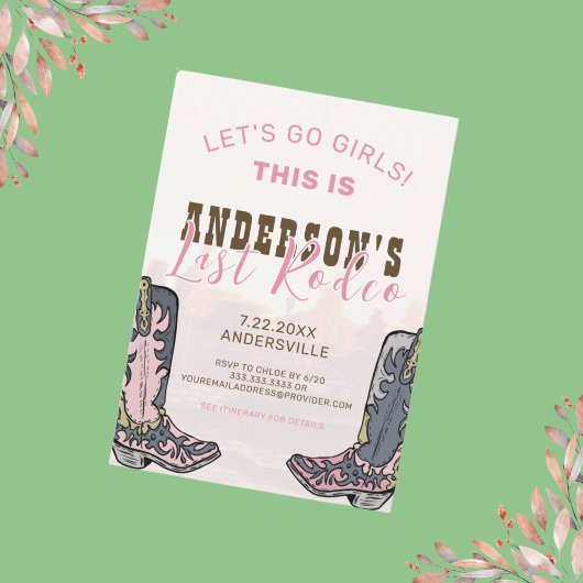 ナッシュビルの最後のロデオ・バチェロレッテ・ウィークエンド・パーティー 招待状