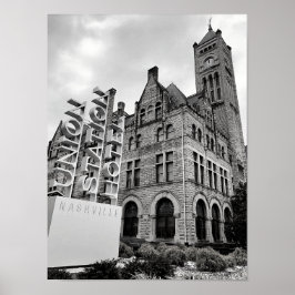 ナッシュビルの白黒ポスター ポスター