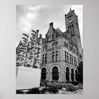 ナッシュビルの白黒ポスター ポスター