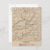 ナッシュビルの計画があるブラウン郡の地図 ポストカード (正面/裏面)