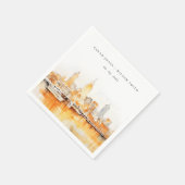 ナッシュビルエレガントシティスカイラインウォーターカラー結婚ズ スタンダードカクテルナプキン (角)