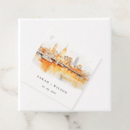 ナッシュビルエレガントシティスカイラインウォーターカラー結婚ズ フェイバータグ (インサイチュ)