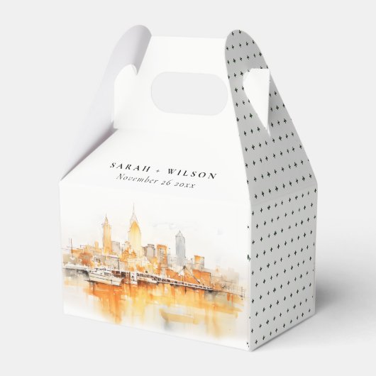 ナッシュビルエレガントシティスカイラインウォーターカラー結婚ズ フェイバーボックス (裏面サイド)
