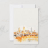 ナッシュビルエレガントシティスカイラインウォーターカラー結婚ズ 出欠カード (裏面)