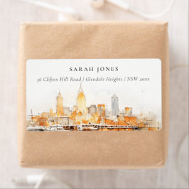 ナッシュビルエレガントシティスカイライン水のカラーアドレス ラベル