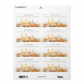 ナッシュビルエレガントシティスカイライン水のカラーアドレス ラベル (フルシート)