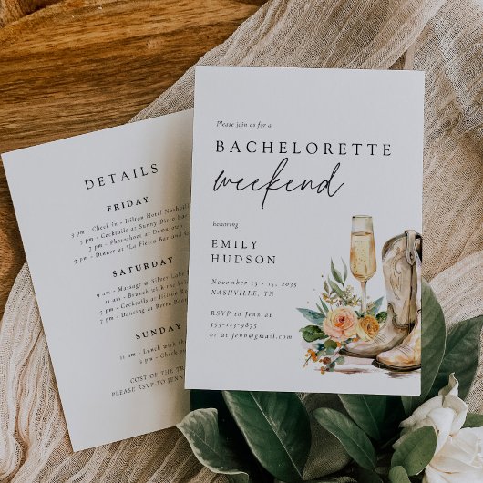 ナッシュビルカウボーイウェスタンバチェロレッテウィークエンド 招待状