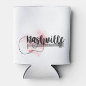 ナッシュビルギターウォーターカラーハートデザイン 缶クーラー (正面)