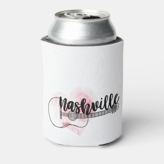 ナッシュビルギターウォーターカラーハートデザイン 缶クーラー (缶裏面)