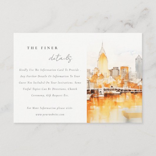 ナッシュビルシティスカイラインウォーター結婚カラー詳細 エンクロージャーカード (正面)