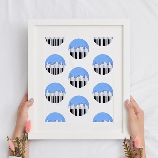 ナッシュビルスカイラインピアノ音楽レコードプリントポスター ポスター