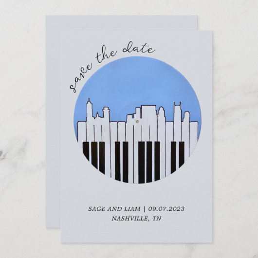 ナッシュビルスカイラインピアノ音楽記録保存日 招待状 (正面/裏面)