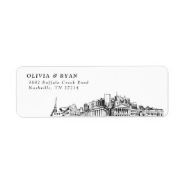 ナッシュビルスカイラインモダン差出人住所ラベル ラベル