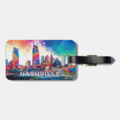 ナッシュビルスカイライン抽象芸術アート ラゲッジタグ (裏面横)