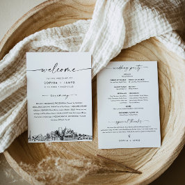 ナッシュビルスカイライン結婚式 プログラム5x7フラットカード 招待状