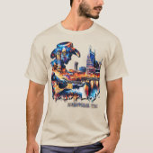 ナッシュビルズミュージックシティモザイクタイルデザイン Tシャツ (正面)