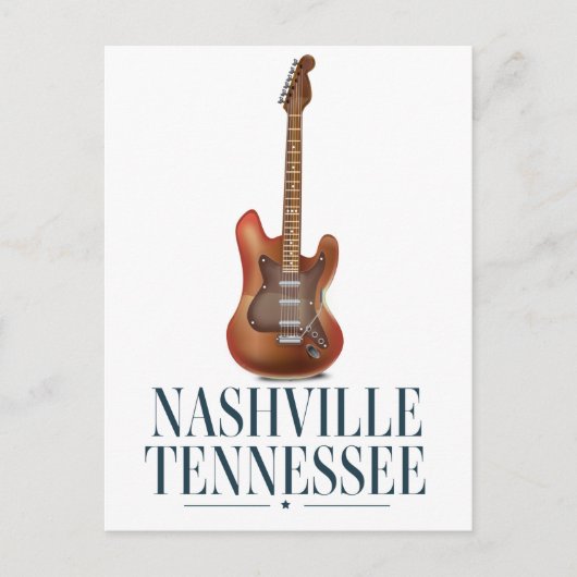 ナッシュビルテネシーのギター旅行ポスター ポストカード (正面)