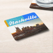 ナッシュビルテネシーの街の風景が美しい スクエアペーパーコースター (アングル)