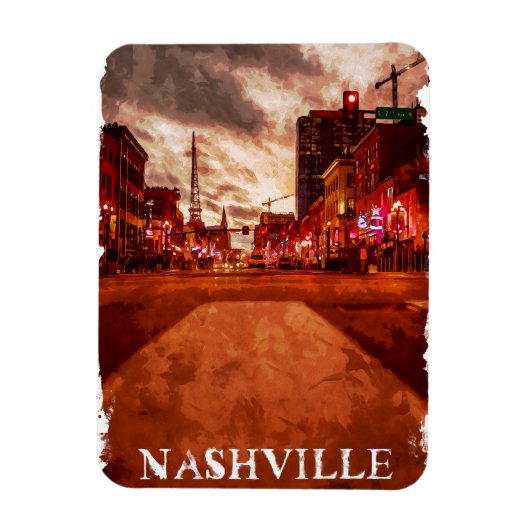 ナッシュビルテネシーシティビュー マグネット (縦)