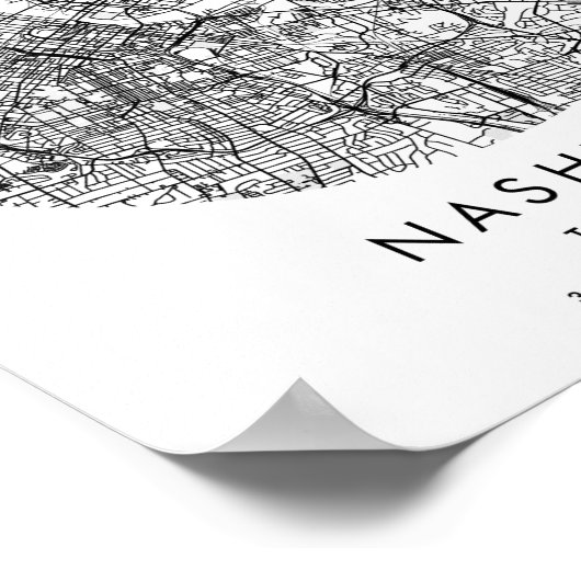 ナッシュビルテネシーミニマルセモダンスサークル通りM ポスター (角)