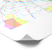 ナッシュビルテネシーミニマル抽象芸術シンプルの地図 ポスター (角)