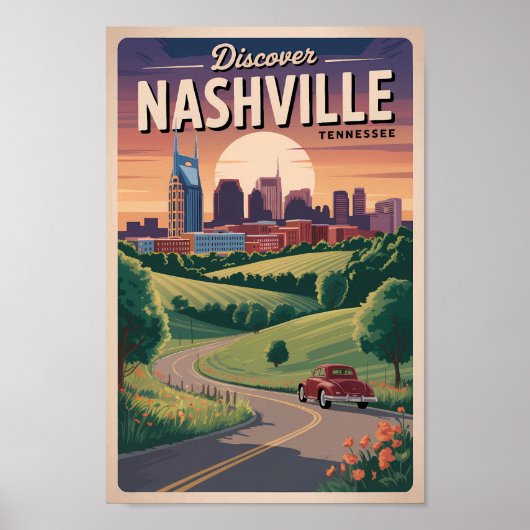 ナッシュビルテネシー南部ロードトラベルアート ポスター (正面)