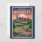 ナッシュビルテネシー南部ロードトラベルアート ポストカード (正面/裏面)
