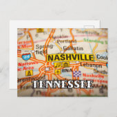 ナッシュビルテネシー地図はがき ポストカード (正面/裏面)