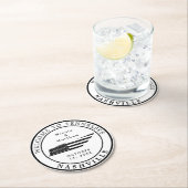 ナッシュビルテネシー地図ミニマル結婚リスト歓迎 ラウンドペーパーコースター (インサイチュ)