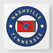 ナッシュビルテネシー州 スクエア壁時計 (正面)