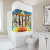 ナッシュビルテネシー州TNの古いヴィンテージ旅行記念品 シャワーカーテン (インサイチュ)