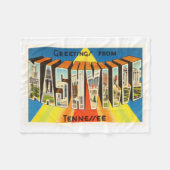 ナッシュビルテネシー州TNの古いヴィンテージ旅行記念品 フリースブランケット (正面(横))