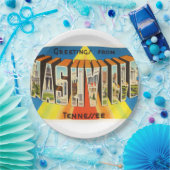 ナッシュビルテネシー州TNの古いヴィンテージ旅行記念品 ペーパープレート (パーティー)