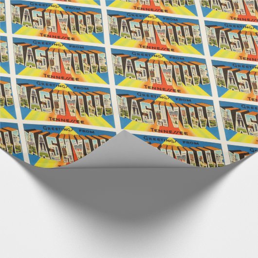 ナッシュビルテネシー州TNの古いヴィンテージ旅行記念品 ラッピングペーパー (角)